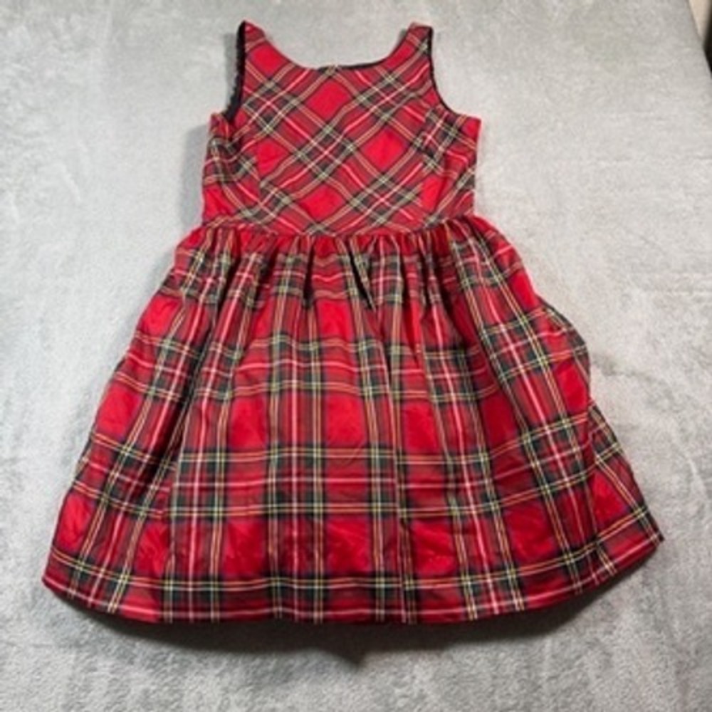 Polo Ralph Lauren Plaid Dress‎ Kids 16 Red Tartan Holiday Party